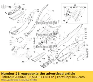 Piaggio Group 1B002012000NN mittelcover lk. - Onderkant