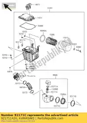 Here you can order the clamp,air filter case kvf360-a from Kawasaki, with part number 921711426: