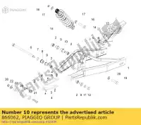 866062, Piaggio Group, tuleja wahacza tylnego wahacza aprilia derbi  gpr rs rs4 zd4kra00 zd4tk0008, zd4vx000, zd4tk0000 50 2009 2010 2011 2012 2013 2014 2016 2017 2018 2019 2020 2021 2022, Nowy