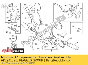 aprilia AP8201793 interruptor principal - bloqueo de dirección - Lado inferior