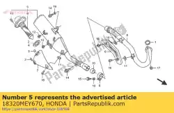Ici, vous pouvez commander le tuyau comp., ex. Auprès de Honda , avec le numéro de pièce 18320MEY670: