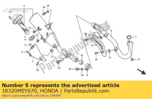 honda 18320MEY670 tuyau comp., ex. - La partie au fond