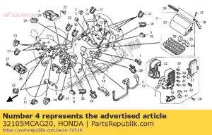 Honda 32105MCAG20 sub harnas, eerlijk - Onderkant