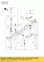 440051101, Kawasaki, tubo-esquerdo garfo externo kawasaki kx  b kx60 60 , Novo