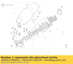 Piaggio Group 1B000155000C1 ensemble de selle - La partie au fond