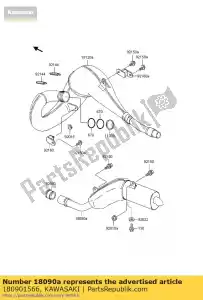 kawasaki 180901566 body-comp-uitlaat kdx200-h3 - Onderkant