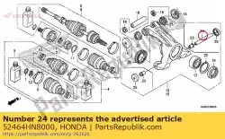 Aqui você pode pedir o colar b, antebraço em Honda , com o número da peça 52464HN8000: