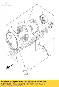 Suzuki 3510013F60999 headlamp assy - Bottom side