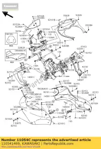 Kawasaki 110541469 bracket,upp cowling,rh - Bottom side