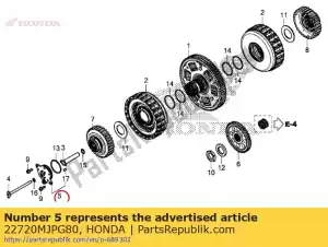 honda 22720MJPG80 comp.guía, tubo de alimentación - Lado inferior