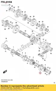 suzuki 2426135F30 engrenagem, 6ª marcha - Lado inferior