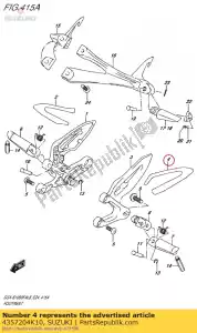 suzuki 4357204K10 tape, voorste voetsteun lh - Onderkant