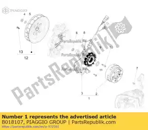 Piaggio Group B018107 volante magneto completo - Lado inferior