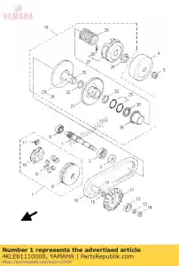 yamaha 4KLE61110000 versnelling, primaire aandrijving - Onderkant