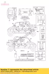 etiket, waarschuwing van Yamaha, met onderdeel nummer 2PGF15681000, bestel je hier online: