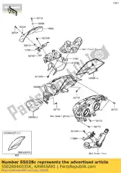 Here you can order the cowling,upp,lh,c. F. B. Gre er250 from Kawasaki, with part number 55028046035K: