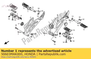 honda 50603MAK000 pasador, barra de apoyo del pasajero - Lado inferior