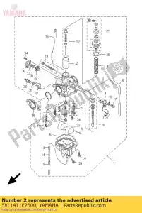 yamaha 5VL1411F2500 klep, gasklep 2 - Onderkant