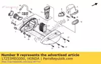 17253MEG000, Honda, conducto, filtro de aire honda vt shadow ca spirit c2  s c2s c cs black c2b vt750c vt750ca vt750c2 vt750c2b vt750c2s vt750cs vt750sa vt750s 750 , Nuevo