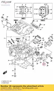 suzuki 1165311H01 plaat, eng mtg d - Onderkant