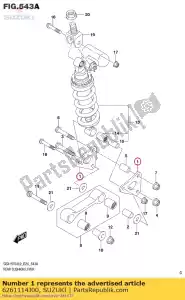 Suzuki 6261114J00 colchete triangular - Lado inferior