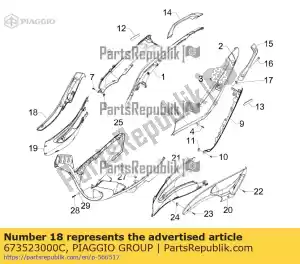 Piaggio Group 673523000C panel lateral derecho - Lado inferior