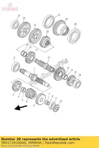 yamaha 5KS172410000 bieg, 4. ko?o - Dół
