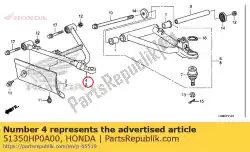 Aqui você pode pedir o arm assy., r. Fr. Diminuir em Honda , com o número da peça 51350HP0A00: