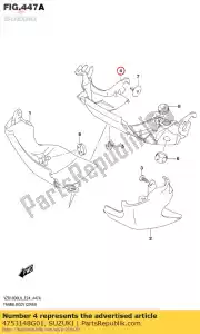 suzuki 4753148G01 deksel, frame bod - Onderkant