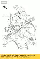 350400008H8, Kawasaki, fender-comp-front, ébène kawasaki vn 2000, Nouveau