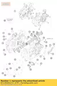 ktm 83130000233 motorhuis cpl. w. lagers - Onderkant