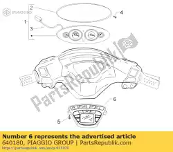 Aqui você pode pedir o instrumento digital em Piaggio Group , com o número da peça 640180: