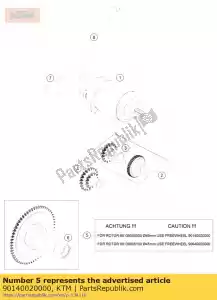 ktm 90140020000 vrijloop versnelling cpl. - Onderkant