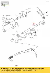 Here you can order the lever-comp-change shaft from Kawasaki, with part number 131610560: