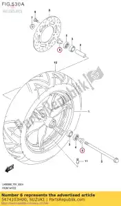 suzuki 5474103H00 spacer,fr axle - Bottom side