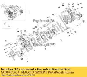 Piaggio Group GU90401424 joint d'étanchéité 14x24x7 - La partie au fond