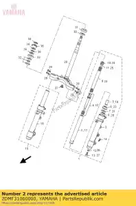 yamaha 2DMF31060000 outer tube comp - Bottom side