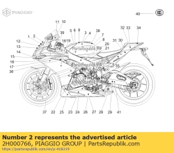 Aprilia 2H000766, Nummernschild, OEM: Aprilia 2H000766