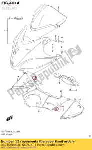 Suzuki 3693060A10 tape, glijdende ro - Onderkant