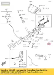 handvat, zwart van Kawasaki, met onderdeel nummer 46003Y002935, bestel je hier online: