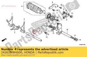 Honda 24261MW4000 shaft, gearshift fork - Bottom side