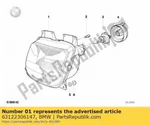 bmw 63122306147 headlight - lv / lht - Bottom side