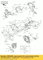 55028050045L, Kawasaki, motorkap, lwr, v. benig kawasaki z zsl abs 250, Nieuw