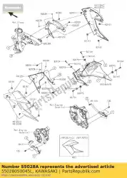 Here you can order the cowling,lwr,f. Ebony from Kawasaki, with part number 55028050045L: