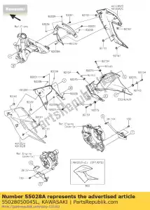 Kawasaki 55028050045L cowling,lwr,f.ebony - Bottom side