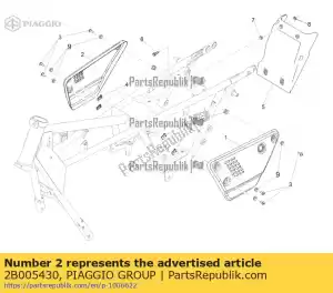 Piaggio Group 2B005430 rechter zijpaneel - Onderkant