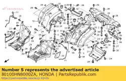 Aqui você pode pedir o fender, r. Rr. * g152 * em Honda , com o número da peça 80100HN8000ZA: