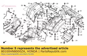 Honda 80100HN8000ZA fender, r. rr. * g152 * - Lado inferior