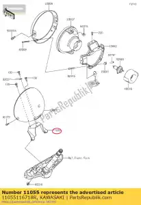 Kawasaki 11055116718R beugel, koplamp, f.s.bl - Onderkant