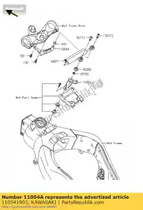 Kawasaki 110541903 suporte, amortecedor de direção - Lado inferior